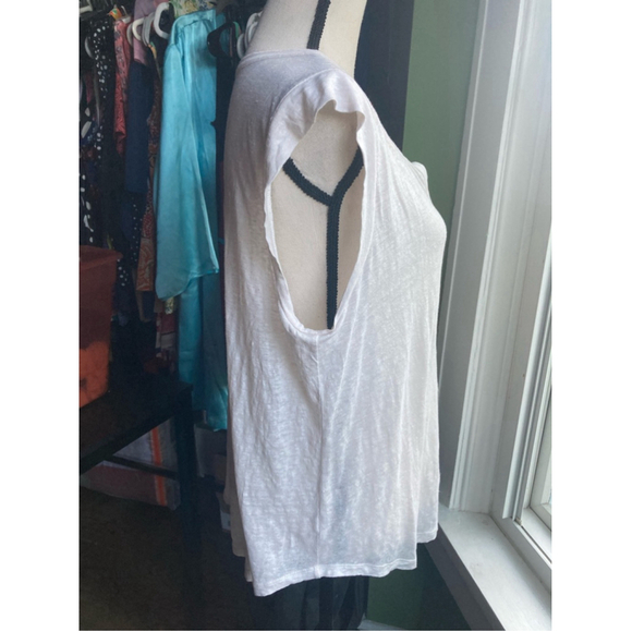 Women's LOFT Linen Blend Top Size L White/off white - Picture 5 of 7